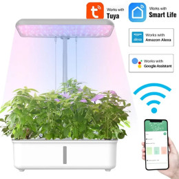 Tuya WIFI-совместимая система выращивания гидропонии со светодиодной подсветкой, умный горшок для растений, домашнее выращивание трав, овощей и цветов