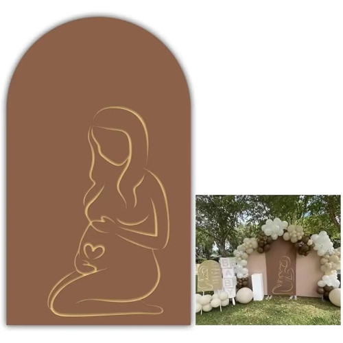 VIKAMA Вечеринка для беременных Силуэт Арка Крышка Baby Shower Откройте пол Декоративный фон для фотосъемки