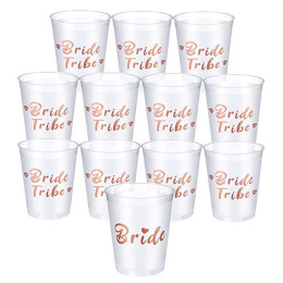Чашки Team Bride Tribe, свадебный душ, девичник, пластиковая чашка для питья, розовое золото, аксессуары для девичника, свадебное украшение