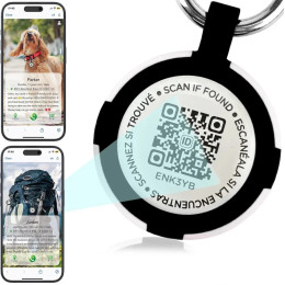 Аксессуары для собак, держатель Airtag с умными QR-бирками для домашних животных, идентификационная бирка для собак и кошек, водонепроницаемый силикон, предупреждение о местонахождении по электронной почте