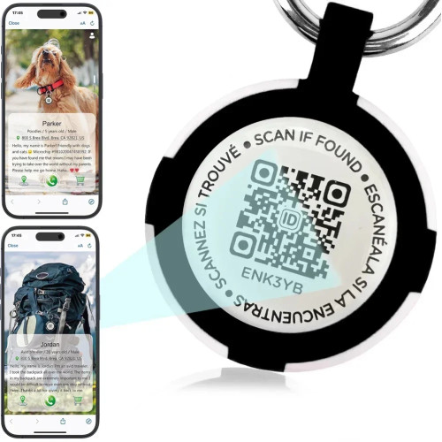 Аксессуары для собак, держатель Airtag с умными QR-бирками для домашних животных, идентификационная бирка для собак и кошек, водонепроницаемый силикон, предупреждение о местонахождении по электронной почте