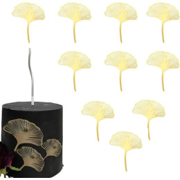 Новые акриловые золотые листья Ginkgo, аксессуары для выпечки, аксессуары для украшения тортов