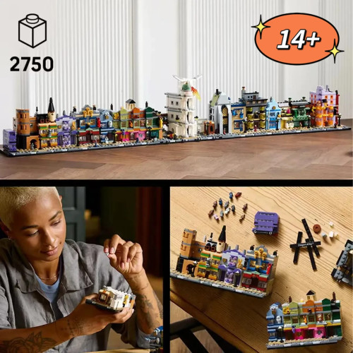 MINISO 76444 Креативный игрушечный магазин Alley, строительный комплект, вид на улицу, 2750 шт., подарочный набор на день рождения, Рождество и Хэллоуин