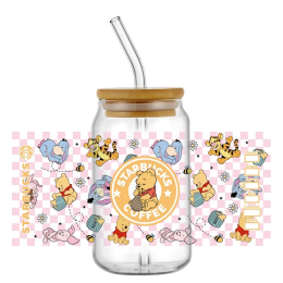 Winnie the Pooh поросенок Тигр Rabbit UV DTF стикер для 16 унций кружки переводной стикер пользовательская этикетка DIY самоклеящийся логотип