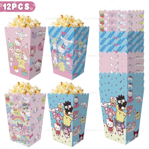 12 шт. Sanrio Hello Kitty Melody тематическая вечеринка коробки для попкорна коробка для конфет коробка для закусок детский душ дети девочки день рождения декор поставки
