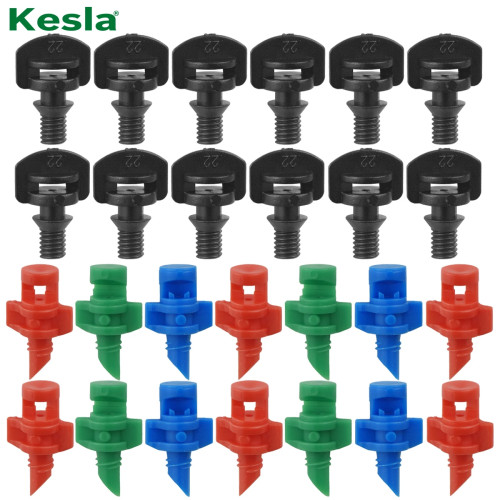 KESLA 100 шт. 90-360 ° мужские рефракционные микро сопла с бородкой для садовых теплиц, капельный ороситель, зеркальный полив