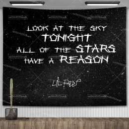 Гобелен Lil Peep, настенный вид на небе, художественный гобелен, одеяло, черный хиппи, колдовские гобелены, эстетический декор комнаты