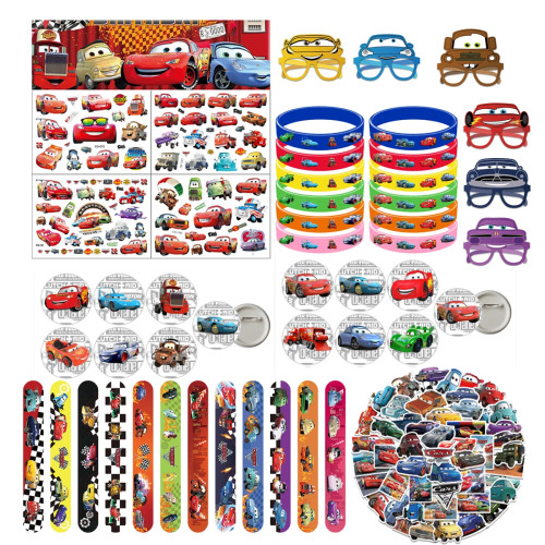 Cars Lightning McQueen Party Favor Supplies Wedding favors Souvenir Slap Bracelets Tattoo Stickers Gifts Bag Goodie Bag Fillers