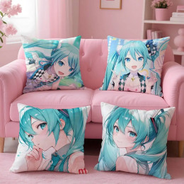 Наволочка H-Hatsune Miku, приятная для кожи и удобная тканевая наволочка, невидимая маленькая молния