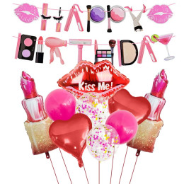 Новое поступление, большая губная помада, набор воздушных шаров из алюминиевой фольги, День святого Валентина, красные губы, атмосфера места любви, макет