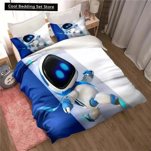 Симпатичный мультяшный Комплект постельного белья ASTRO BOT, пододеяльник, комплект для односпальной и двухспальной кровати, комплект для кровати большого размера, пододеяльник, пододеяльник, подушка для взрослых мальчиков