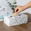 Коробка для салфеток из искусственной кожи, держатель для салфеток для лица, мраморный узор, декоративный, элегантный