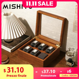 MISHITU деревянный органайзер для часов 1/2/6 сетка коробка для часов ювелирный браслет наручные часы чехол портативная подушка для хранения часов сумка коробка для часов