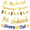 EID Мубарак баннер блестящая звезда луна письмо бумажная овсянка гирлянда исламская мусульманская вечеринка Рамадан Карим украшения для дома 2024