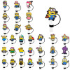 Соломенная крышка Minions для Кубка Стэнли, многоразовая силиконовая соломенная накладка 10 мм, совместимая с пыленепроницаемой соломинкой стакана 30 и 40 унций