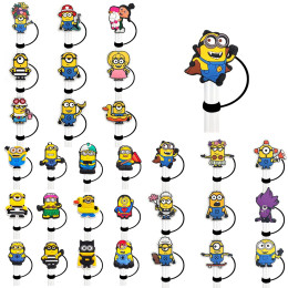 Соломенная крышка Minions для Кубка Стэнли, многоразовая силиконовая соломенная накладка 10 мм, совместимая с пыленепроницаемой соломинкой стакана 30 и 40 унций