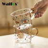 Walfos 500 мл креативная шкала Стекло кружка завтрак Mlik чашки кофе чашки бытовые пару стакана воды защита от солнца с нарисованными глазами, посуда для напитков