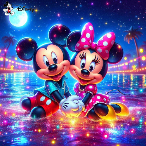 Алмазная 5D картина Disney, вышивка Лило, вышивка, мультяшная мозаика, круглая вышивка, морской цветок, домашний декор