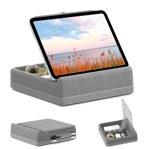 Подставка для подушки для планшета со складным держателем для iPad для кровати, колежи и стола, регулируемая мягкая док-станция с креплением для стилуса