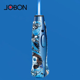 Уличная ветрозащитная Бутановая газовая зажигалка JOBON 360 ° с использованием синего пламени турбо-струйное зажигание пистолет для приготовления пищи барбекю зажигалка для сигар