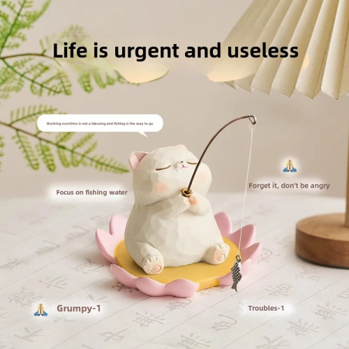 Narrowing Eyed Animals Fishing Ornaments, Office Desk Atmosphere Decoration, Computer Monitor Decorations, Good Luck Gifts For G