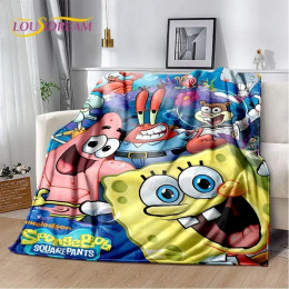 Забавное мягкое плюшевое одеяло с рисунком S-SpongeBob Patrick Star, фланелевое одеяло для гостиной, спальни, кровати, дивана, пикника