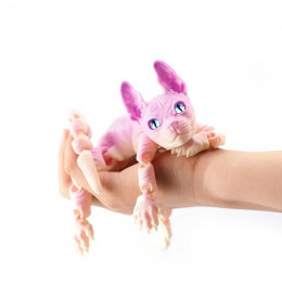 Подарок для мальчика, 3D печатный кот-сфинкс, реалистичная фигурка безволосного кота, милые подарки для мальчика, шарнирные игрушки-непоседа для влюбленных, домашний декор