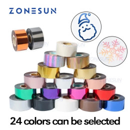 ZONESUN 3/4/5 см золото, серебро, черная фольга, рулоны бумаги, горячее тиснение фольгой, тиснение, бронзовая теплопередающая бумага для позолоты кожи