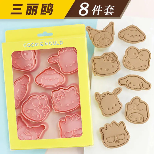 Набор формочек для печенья с героями мультфильмов «Hello Kitty», милая фигурка Sanrio Kuromi Cinnamoroll, форма для моделирования десерта, кухонные принадлежности, инструменты