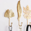 Крючки из кованого железа в форме золотого листа в скандинавском стиле, Роскошная прочная настенная вешалка, подвесная стойка для хранения полотенец, одежды, домашняя организация