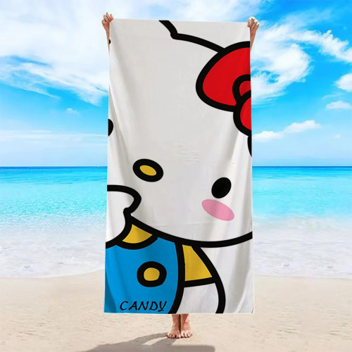 Пляжное полотенце Hello Kitty от бассейна. махровые банные полотенца из микрофибры для йоги, путешествий, плавания, фитнеса и кемпинга.