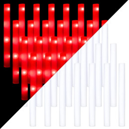 20/30 шт. светодиодные светящиеся палочки Cheer Sticks Red Light Up Glow Sticks Светодиодная пенопластовая палочка Свадебная палочка Светится в темноте Сувениры для вечеринок Поставки Raves