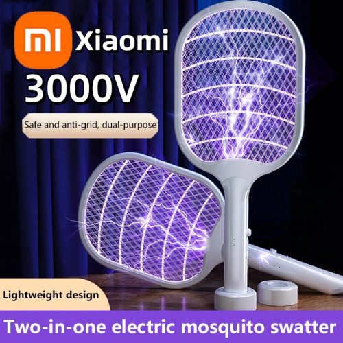 Xiaomi 3000V электрическая мухобойка 2-в-1 перезаряжаемая мухобойка бытовая многофункциональная автоматическая мухобойка от комаров
