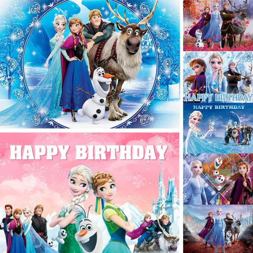 Disney «Холодное сердце», Анна, принцесса Эльзы, фоны на день рождения, декор, виниловая ткань, вечерние фоны, принадлежности для детского душа, подарки для детей и девочек