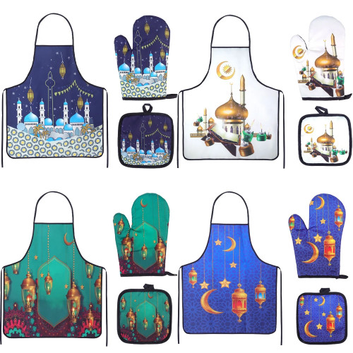 Аксессуары для выпечки, антигорячие перчатки, подстилка для духовки Eid Mubarak, Кухонное украшение, аксессуары для домашнего приготовления, Мусульманский Исламский