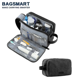 Многофункциональная дорожная косметичка BAGSMART для мужчин и женщин, водонепроницаемый органайзер для туалетных принадлежностей