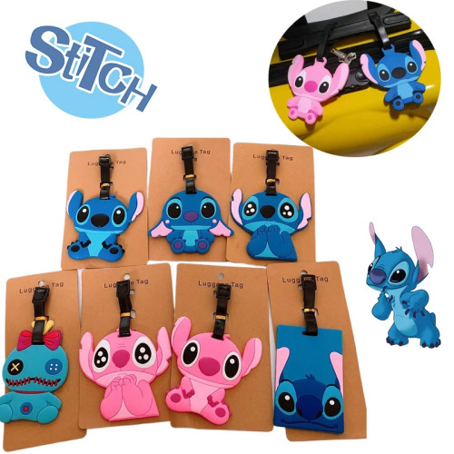 Багажная бирка Disney Stitch, силиконовые подвески с вывесками, идентификационная бирка для багажной сумки, бирки для чемодана, подвески из ПВХ