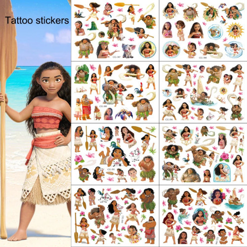 1/4/8 шт., наклейки для татуировок Disney Moana, вечерние подарочные пакеты Moana, наполнительный материал для детей, украшение для детского душа, вечеринки