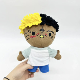 Плюшевая кукла Hello Kitty As Xxxtentacion, плюшевые игрушки, милые анимационные игрушки для мальчиков и девочек, подарки на день рождения и Рождество
