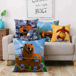 Чехлы на подушки Grizzly And Lemmings, мультяшный диван, декоративные домашние двусторонние печатные короткие плюшевые милые чехлы для подушек