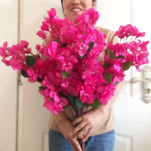 10 шт. шелковые гбрабры Bougainvillea искусственные розы красные bougainvillea spectabilis цветочные ветки 35 дюймов для свадебных центральных элементов