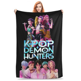 Фланелевое одеяло Huntrix&ORES boys Kpop Demon Hunters, винтажные пледы для кровати, дивана, дивана, 200x150 см, покрывала,