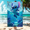 Stitch Under the Sea: красочное пляжное полотенце для летних развлечений! Подходит для полотенец, банных полотенец, пляжных полотенец, подарков.