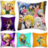 Hot Anime The Seven Deadly Sins Pillow Covers Cartoon Sofa Decorative Home Double-sided Printing Short Plush Cute Cushion Cover