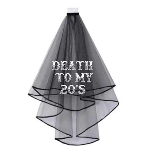 Черная вуаль RIP Twenty ES Death to My 20s, альтернативная Готическая похоронная готика для молодежи, 30-й день рождения