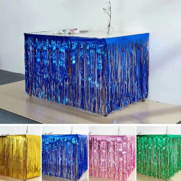 1x1M 1X2M металлическая фольга с бахромой, юбка-пачка, золотая мишура, юбки-пачки для свадьбы, декора, прямоугольные столы для детского душа