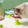 Керамическая миска для кошек с цветочным дизайном, защита шеи, эргономичные прочные столовые приборы для еды, милая миска для собак
