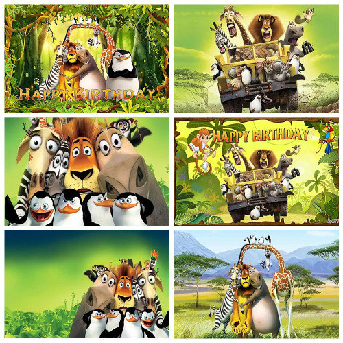 Фон MADAGASCAR для дня рождения, детского душа, украшения, подарки, баннер для сафари в джунглях, детские фоны для фотосъемки