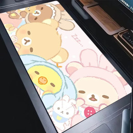 Korilakkuma Rilakkuma милый коврик для мыши Kawaii Bear розовый настольный коврик офисные аксессуары коврик для мыши для ноутбука расширенные аниме компьютерные коврики
