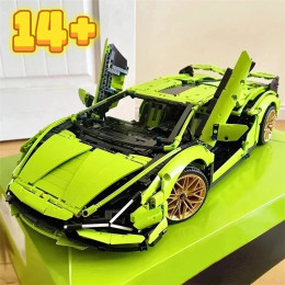 MINISO 2025 Новая горячая распродажа 3696 шт. Технические строительные блоки Lambo Модель автомобиля Совместимость 42115 SIAN Roadster Кирпичи Игрушки для мальчиков Подарки